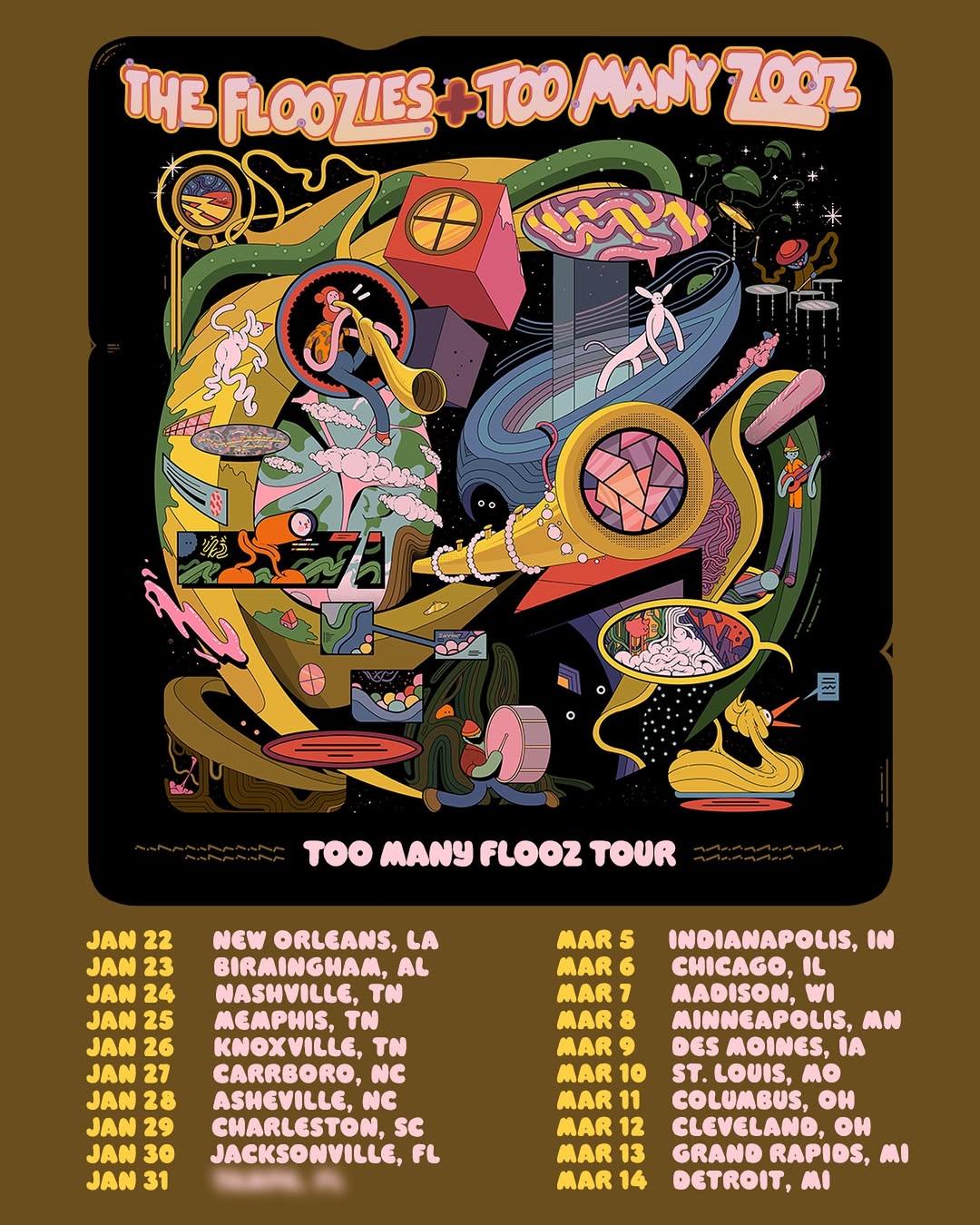 Too Many Zooz Too Many Flooz Tour Poster 2026